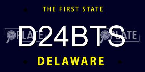 D24BTS Delaware License Plate