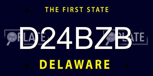 D24BZB Delaware License Plate