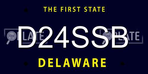 D24SSB Delaware License Plate