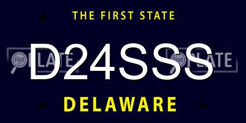 D24SSS Delaware License Plate