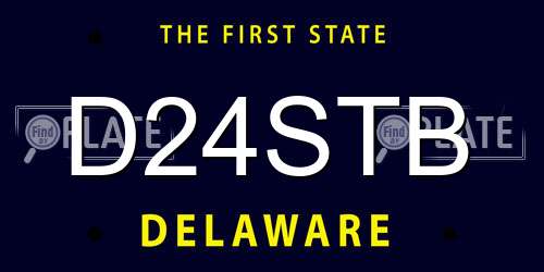 D24STB Delaware License Plate