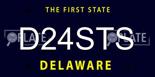 D24STS Delaware License Plate