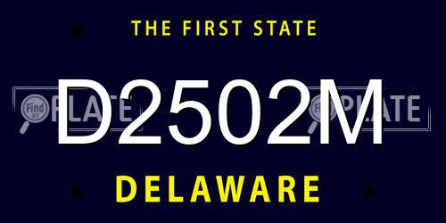 D2502M Delaware License Plate