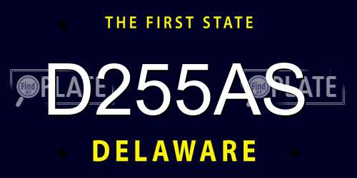 D255AS Delaware License Plate
