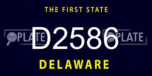 D2586 Delaware License Plate