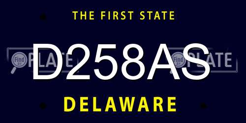 D258AS Delaware License Plate
