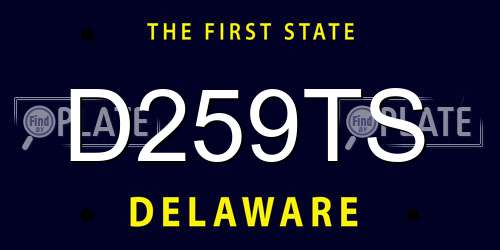 D259TS Delaware License Plate