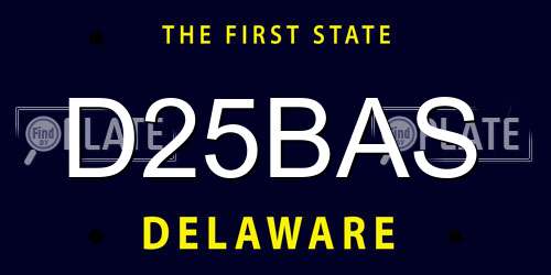D25BAS Delaware License Plate