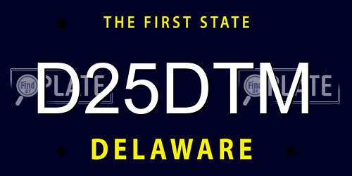 D25DTM Delaware License Plate