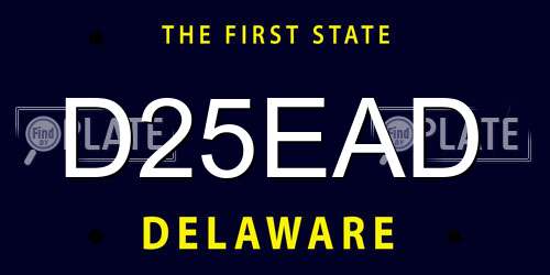 D25EAD Delaware License Plate
