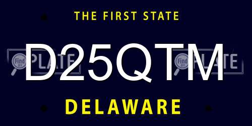 D25QTM Delaware License Plate