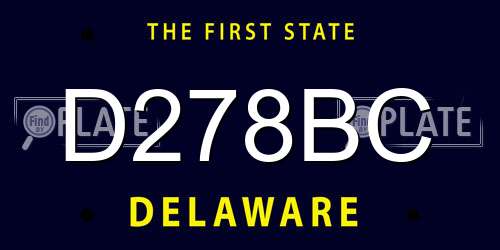 D278BC Delaware License Plate