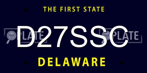 D27SSC Delaware License Plate