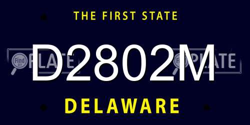 D2802M Delaware License Plate