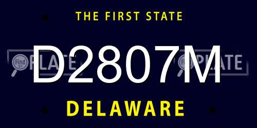 D2807M Delaware License Plate