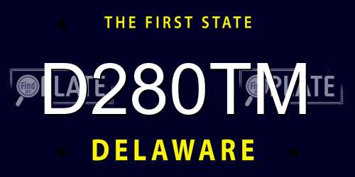 D280TM Delaware License Plate