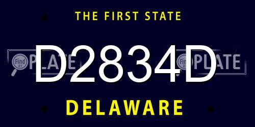 D2834D Delaware License Plate