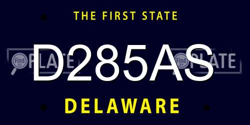 D285AS Delaware License Plate