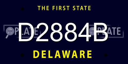 D2884B Delaware License Plate