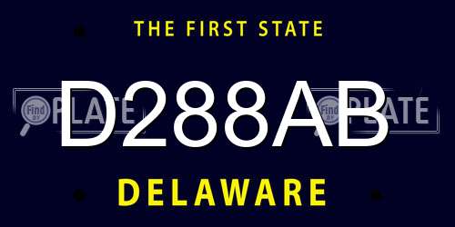 D288AB Delaware License Plate