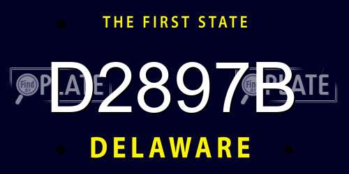 D2897B Delaware License Plate
