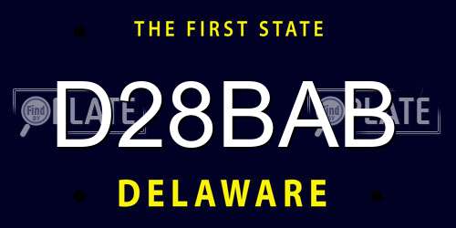 D28BAB Delaware License Plate