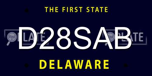D28SAB Delaware License Plate
