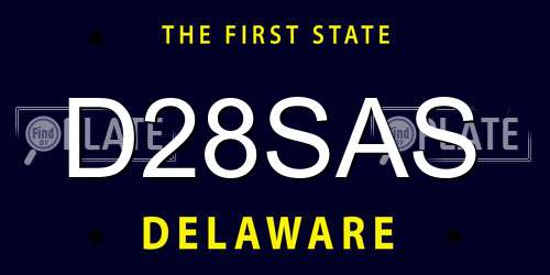 D28SAS Delaware License Plate