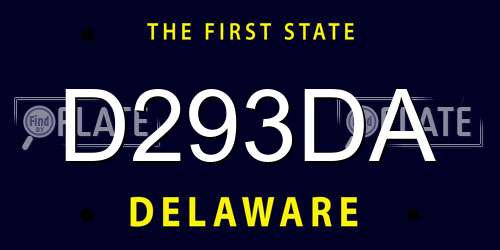 D293DA Delaware License Plate