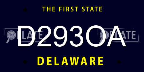 D293OA Delaware License Plate