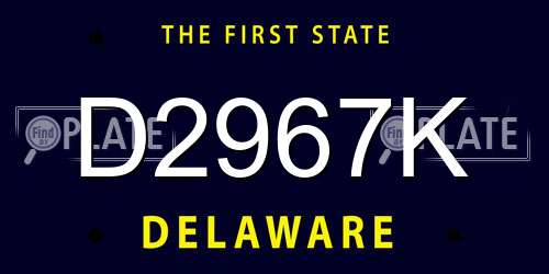 D2967K Delaware License Plate
