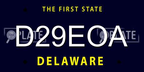 D29EOA Delaware License Plate