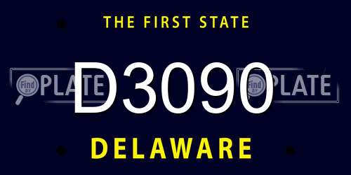 D3090 Delaware License Plate