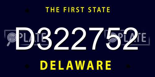 D322752 Delaware License Plate