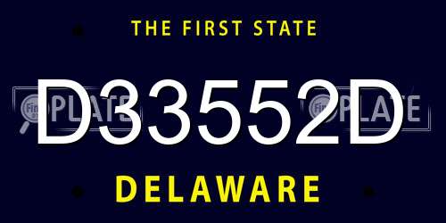 D33552D Delaware License Plate