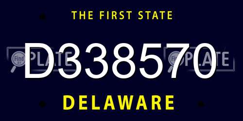 D338570 Delaware License Plate