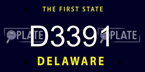 D3391 Delaware License Plate