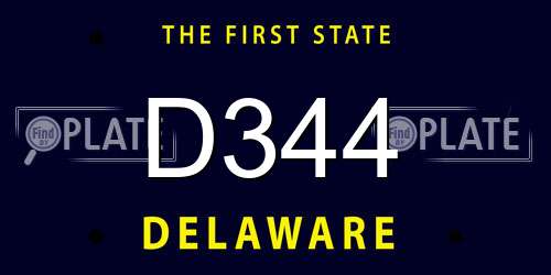 D344 Delaware License Plate