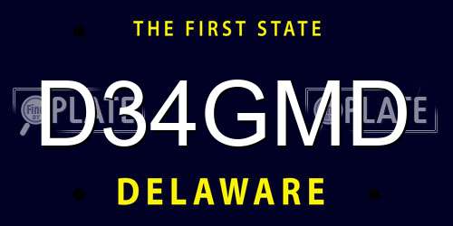 D34GMD Delaware License Plate