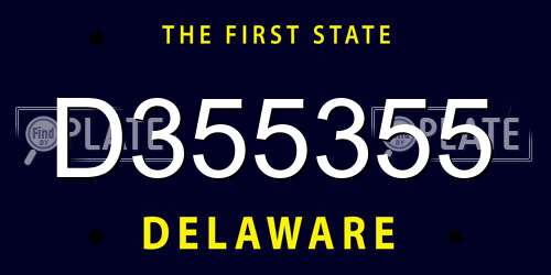 D355355 Delaware License Plate