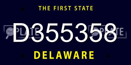 D355358 Delaware License Plate