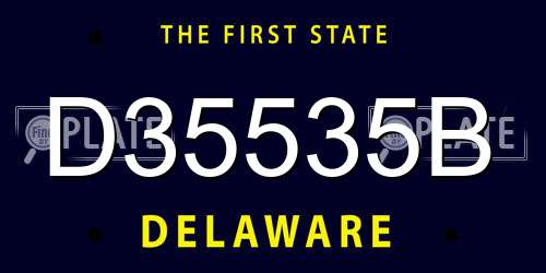 D35535B Delaware License Plate