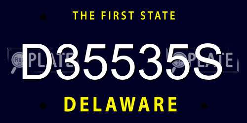 D35535S Delaware License Plate