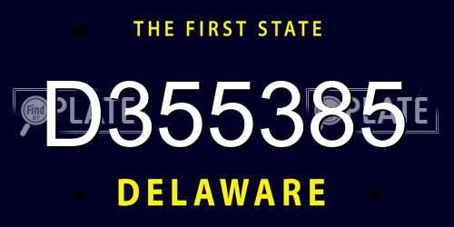 D355385 Delaware License Plate