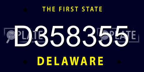 D358355 Delaware License Plate