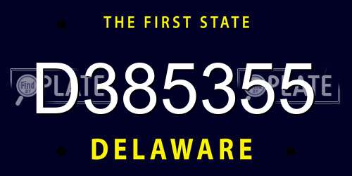 D385355 Delaware License Plate
