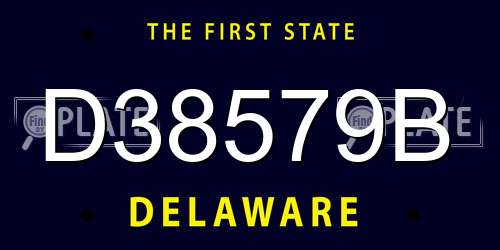 D38579B Delaware License Plate
