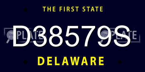 D38579S Delaware License Plate