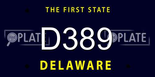 D389 Delaware License Plate