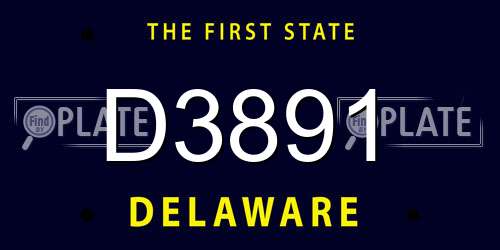 D3891 Delaware License Plate